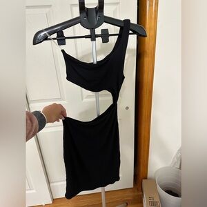 Naked Wardrobe Black One-Shoulder Dress